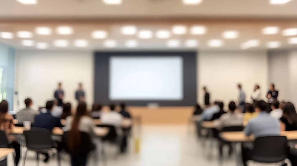 people presenting to audience
