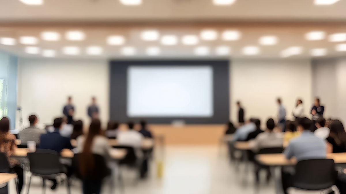 people presenting to audience